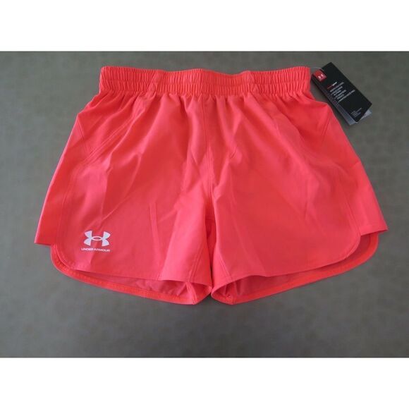Under Armour 1364106 628 Women's Sz S Bright Orange HeatGear Accelerate Shorts - Picture 1 of 5